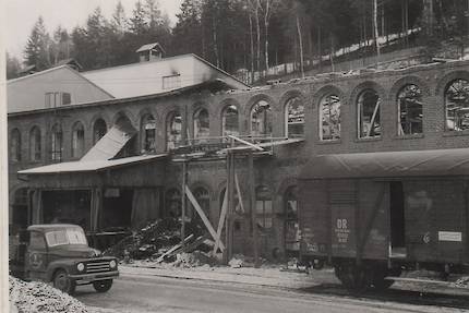 (1953) Brand des Papiersaales der Papierfabrik Pfleiderer